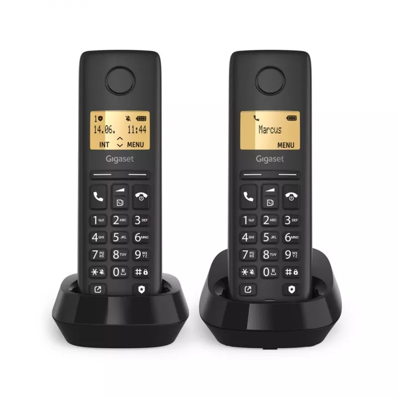 Belaidis telefonas Gigaset PURE 100 Duo su skambintojo ID, ECO DECT GAP, juodas