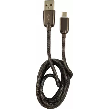 LC-POWER kabelis USB-Micro-1M-6 1m sidabrinis metalinis, USB A į Micro-USB (LC-C-USB-MICRO-1M-6)