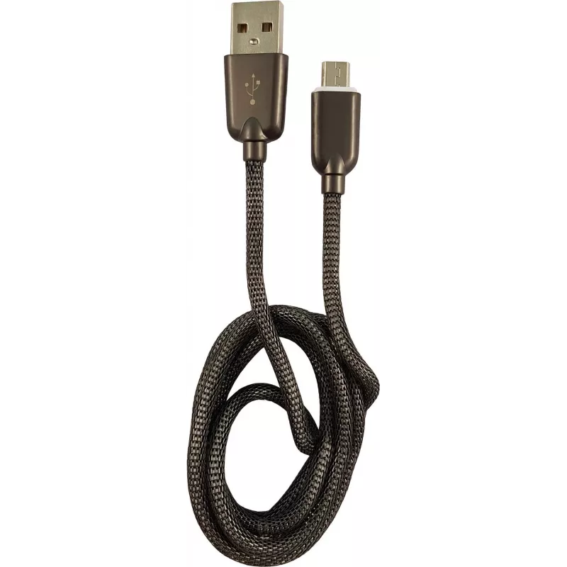 LC-POWER kabelis USB-Micro-1M-6 1m sidabrinis metalinis, USB A į Micro-USB (LC-C-USB-MICRO-1M-6)