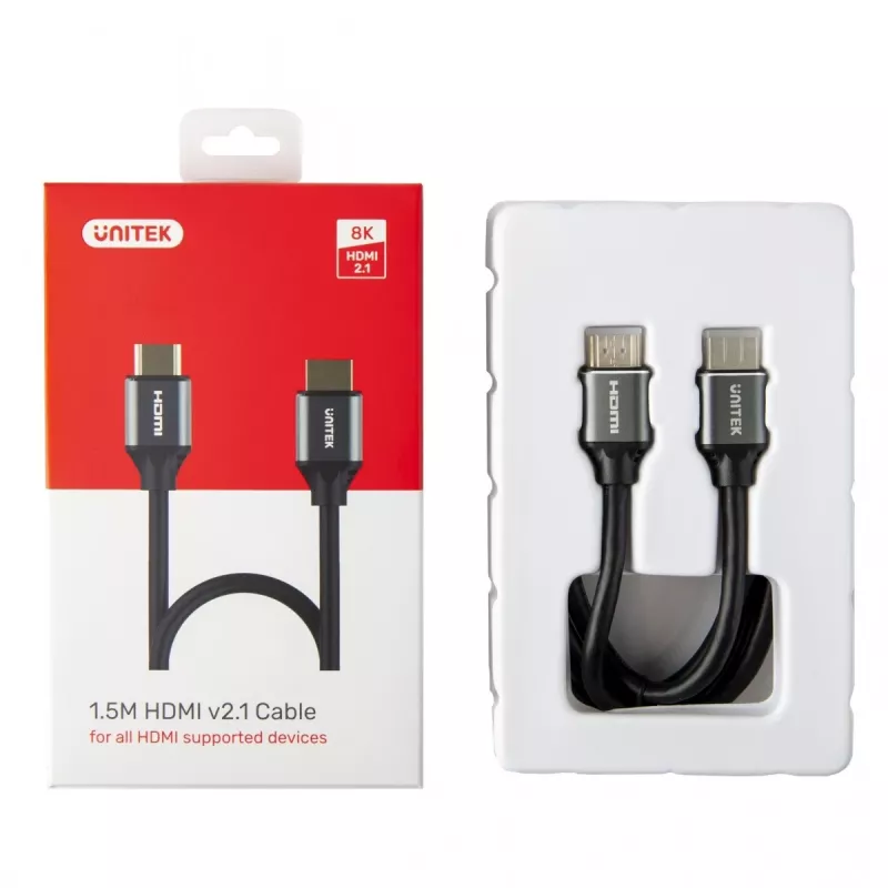 HDMI kabelis Unitek 8K HDMI 2.1 Ultra Speed 3 m, A tipo kištukas–kištukas, 48 Gbit/s, 60 Hz, juodas