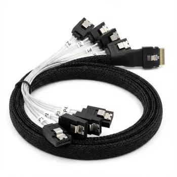 Vidinis kabelis BROADCOM x8 8654 į 8×1 SATA, 1 m ilgis