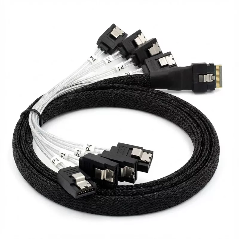 Vidinis kabelis BROADCOM x8 8654 į 8×1 SATA, 1 m ilgis