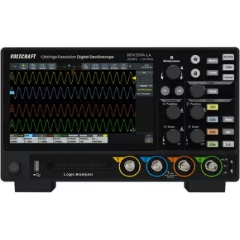 Voltcraft DOV2504 LA skaitmeninis osciloskopas 250 MHz 4 kanalų 1,25 GSa/s 100 Mpts 12 bitų (VC-16753955)