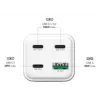 MediaRange MRMA124 mobiliojo įrenginio įkroviklis 100 W kintamoji srovė, 3x USB-C, 100–240 V įvestis, 1,5 m laidas, balta