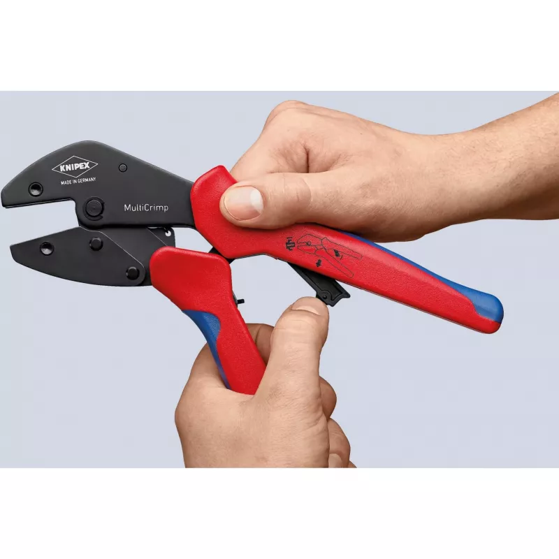 Knipex 97 33 02 kabelių užspaudimo įrankis Užspaudimo įrankis Mėlyna, Raudona