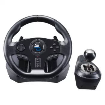Vairaratis + pedalai Subsonic GS850-X Juoda 270° sukimo USB