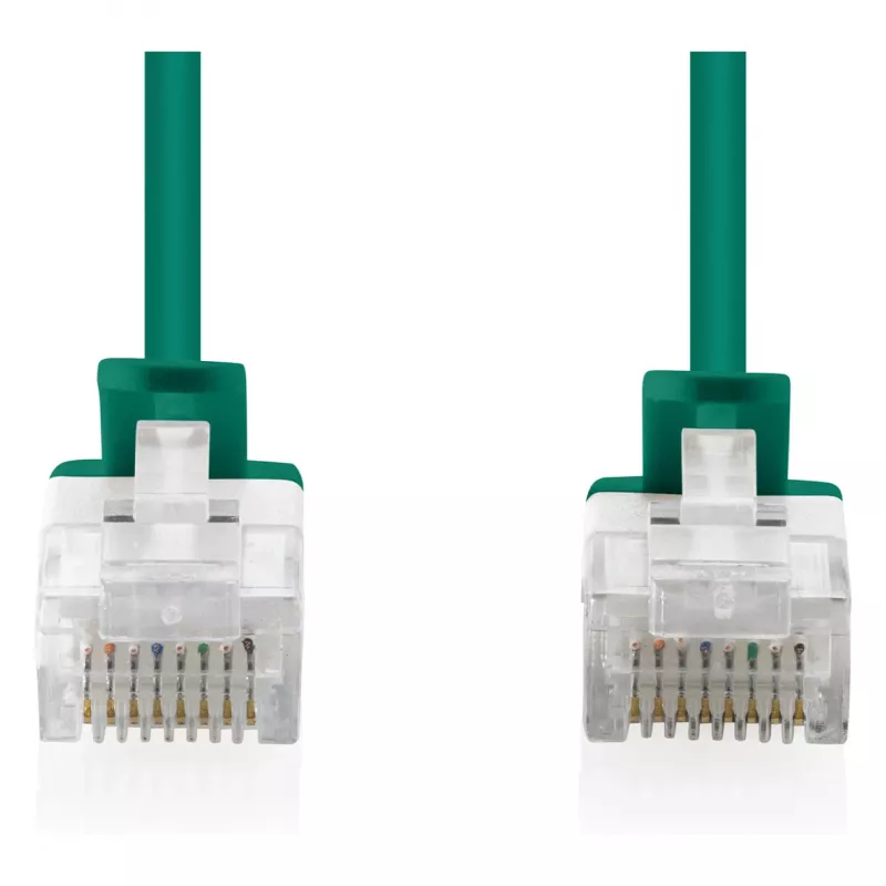 komutacinis kabelis CAT 6 U-UTP plonas, DIGITUS DK-1618-010S-G-10 — 1 m, žalias, pakuotėje 10 vnt.