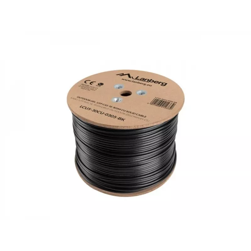 Lanberg LCU5-30CU-0305-BK tinklo kabelis 305 m Cat5e U/UTP (UTP) juodas (LCU5-30CU-0305-BK)