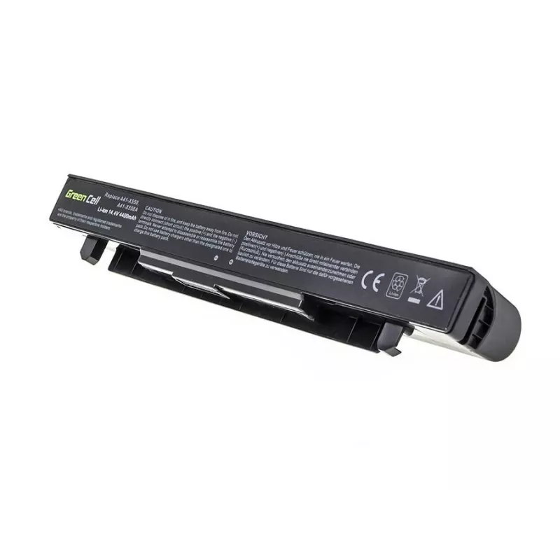 Nešiojamojo kompiuterio baterija Green Cell AS68, skirta ASUS A450 A550 R510 X550 serijoms, ličio jonų 14,4 V 4400 mAh, 4 elementai, juoda