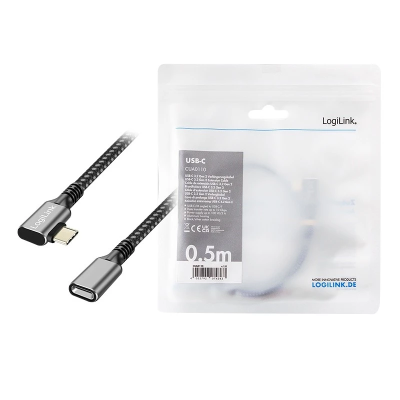 USB3.2 Gen2 Type-C į USB-C/F, PD, AV, 0,5 m