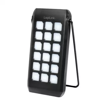 Logilink - Saulės energijos powerbank - žibintuvėlis - Li-Pol - 10000 mAh - 18 W - 3 A - PD 2.0, QC 3.0, itin greitas įkrovimas - 2 išvesties prievadai (USB Type A, 24 kontaktų USB-C) - su kabeliu: USB (PA027