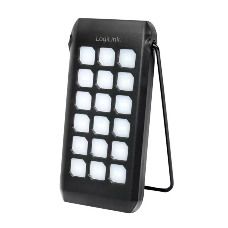Logilink - Saulės energijos powerbank - žibintuvėlis - Li-Pol - 10000 mAh - 18 W - 3 A - PD 2.0, QC 3.0, itin greitas įkrovimas - 2 išvesties prievadai (USB Type A, 24 kontaktų USB-C) - su kabeliu: USB (PA027