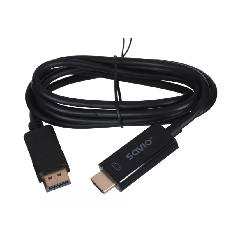 SAVIO vaizdo kabelio adapteris DisplayPort į HDMI Type A CL-56, 1,5 m, juodas