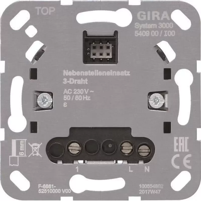 GIRA 540900 540900 S3000 Nebenst.eins. 3-Wire (540900)