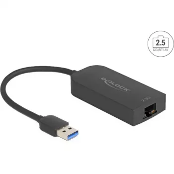 DeLOCK 66045 kabelio jungčių adapteris USB 5 Gbps Type-A 2,5 Gigabit LAN RJ45 juodas