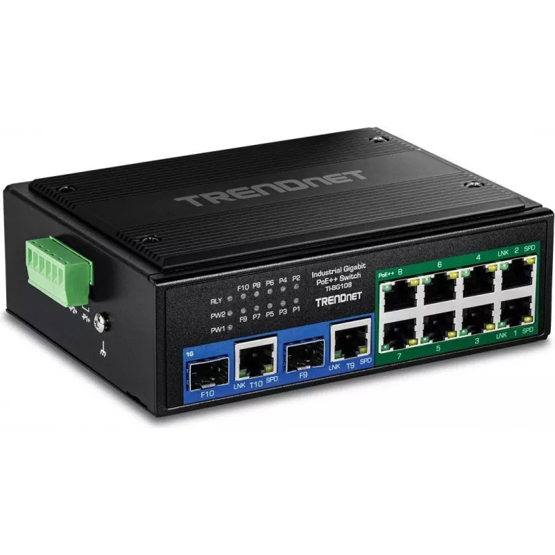 Pramoninis Gigabitinis jungiklis TRENDnet TI-BG108 — 10 prievadų, 400W PoE++
