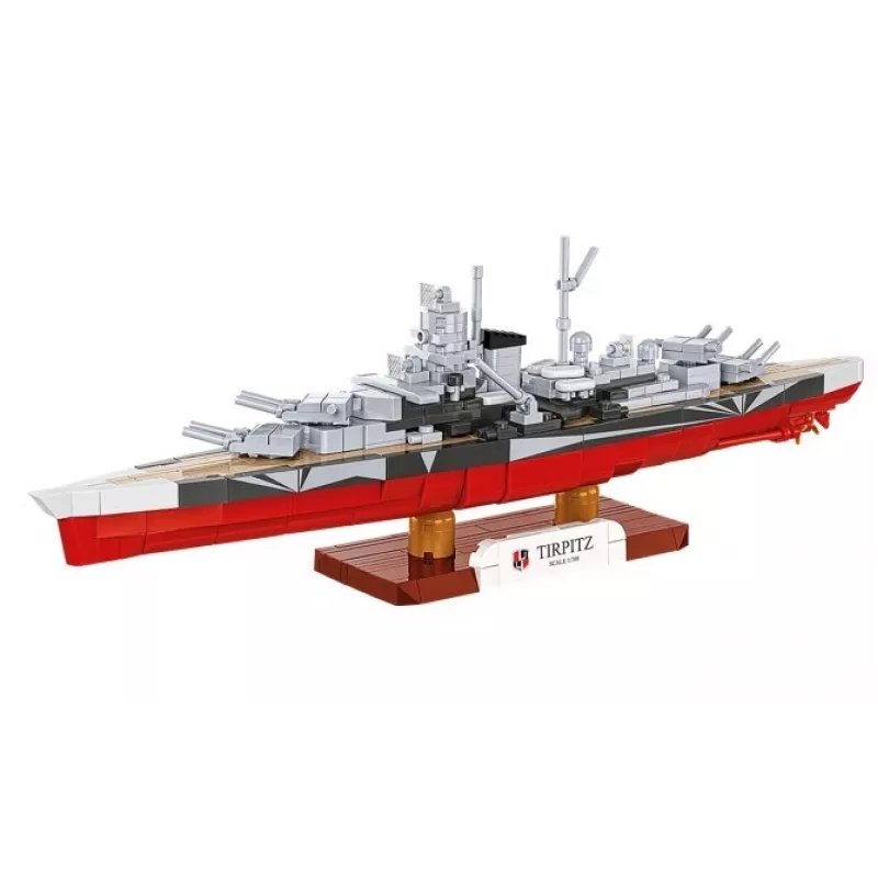 Konstruktorius Cobi Battleship Tirpitz modelis su 593 dalimis, mastelis ir demonstravimo ypatybės