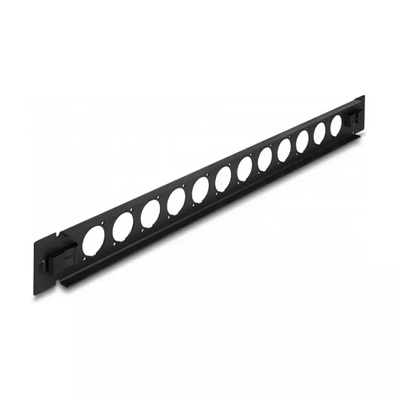 Patch panel DeLOCK 19 colių D-Type 12 prievadų be įrankių juodas