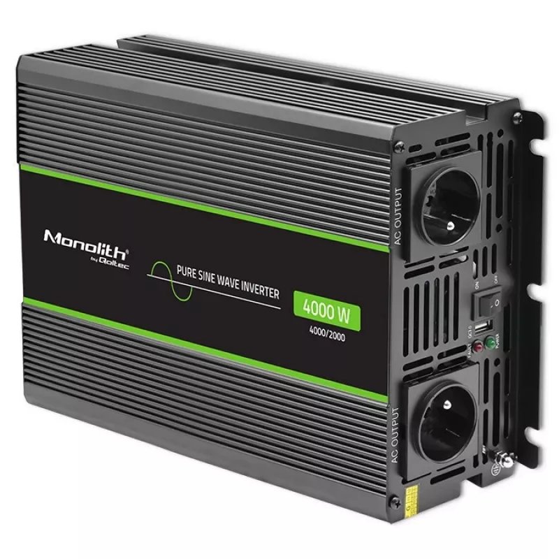 Qoltec Monolith maitinimo adapteris Auto 4000 W juodas