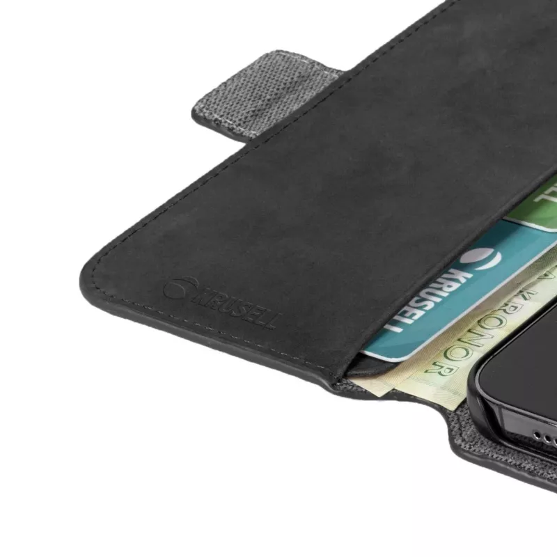 Piniginės tipo dėklas Krusell 62395 skirtas iPhone 13 Pro 15,5 cm Juoda