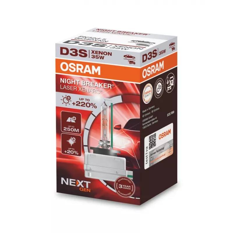 OSRAM XENARC NIGHT BREAKER LASER NEXTGEN D3S (66340XNN-HCB) AUTOMOBILIŲ KSENONINIAI ŽIBINTAI 2 vnt.
