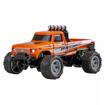 Nuotolinio valdymo monstrų sunkvežimis Amewi DieCast 1:64 RTR oranžinis, lieto metalo kėbulas, paruoštas naudojimui