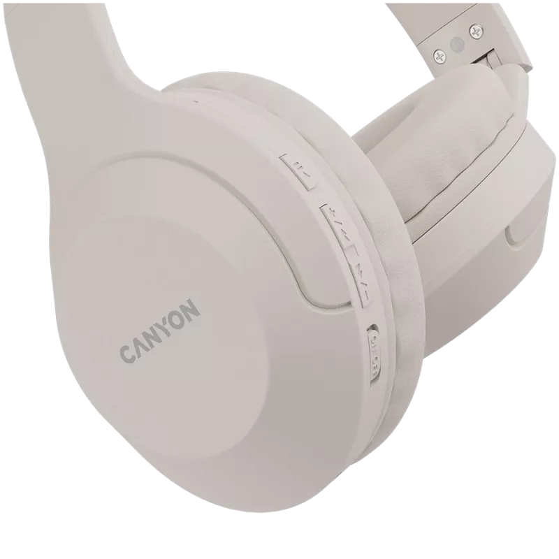 Canyon Bluetooth ausinės BTHS-3, ant ausų/stereo/BT5.1, smėlio spalvos, mažmeninė prekyba (CNS-CBTHS3BE)