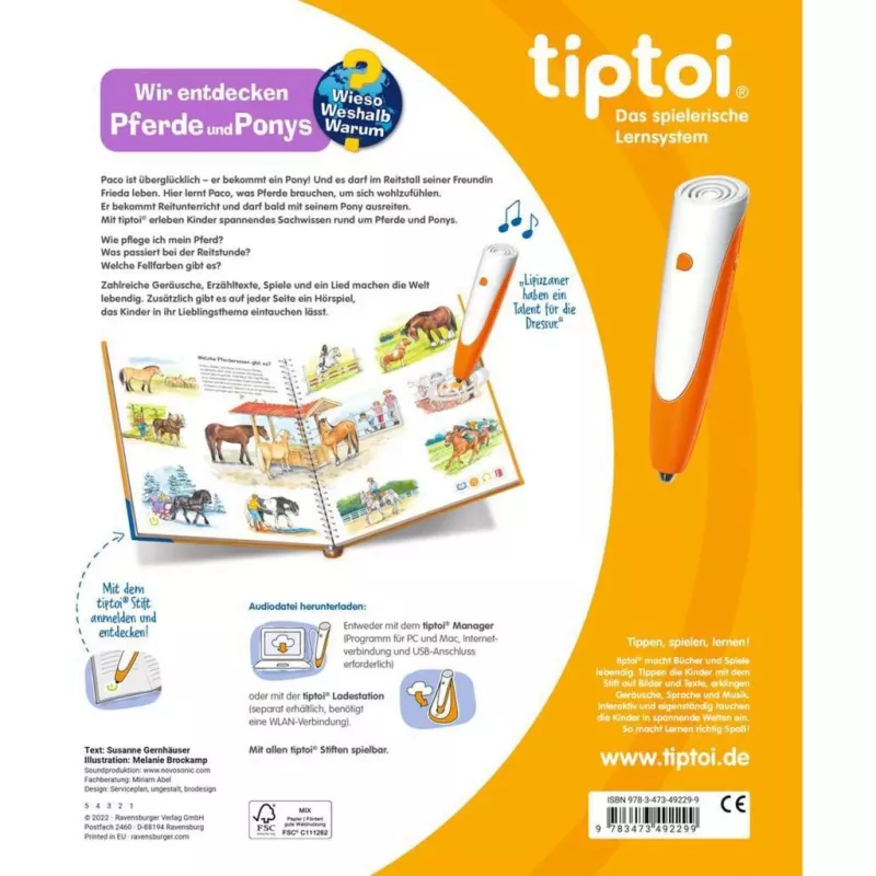 tiptoi Kodėl? Kaip? Kam? Atrandame arklius ir ponius, mokomoji knyga