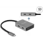 USB Type-C Hub DeLOCK 64249 10000 Mbit/s Juoda Pilka
