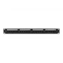 Patch panel 1U LANBERG PPUA-1024-B, 24 ports, Cat6a, U/UTP, 1U rack, depth 102 mm, metal, Juoda