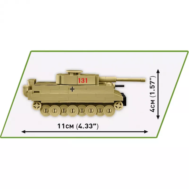 Cobi Tiger I 131 statybinis rinkinys – 144 vnt., rekomenduojama amžiaus grupė 6+, žalias