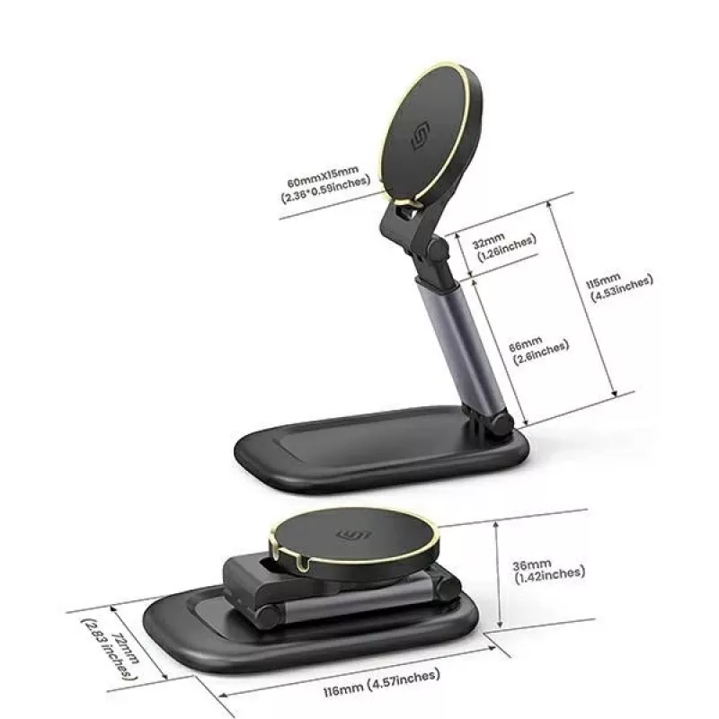 Magnetinis stovas SODI BM-310 juodas MagSafe mobiliems įrenginiams
