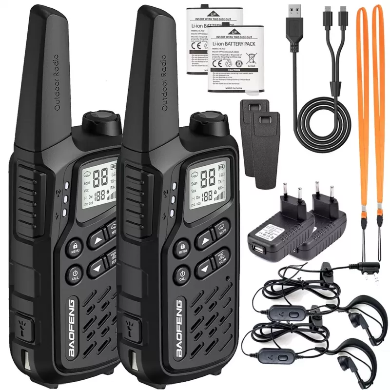 Baofeng BF-T25E juodas racijomis, 2 vnt.