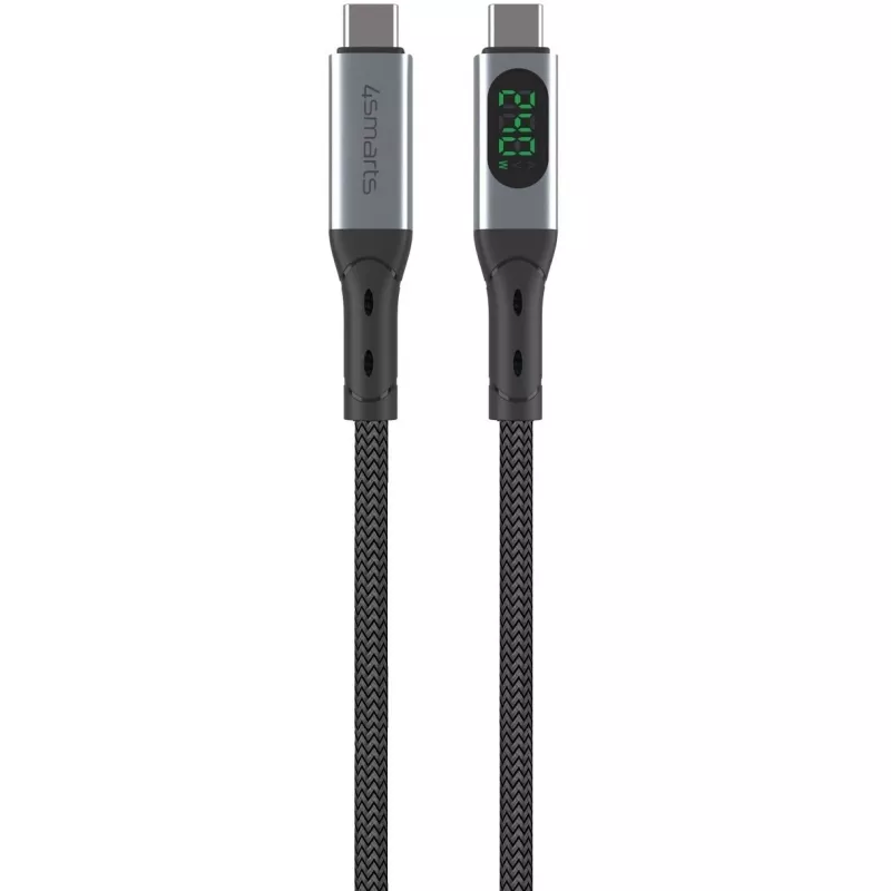 USB kabelis 4smarts 541438 USB4 Gen 2x2 1,5 m USB C juoda pilka