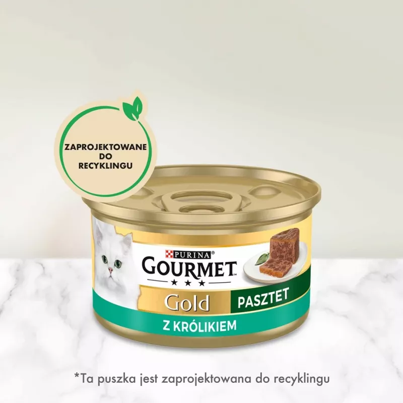 Šlapias kačių maistas Gourmet paštetas su triušiu 85 g