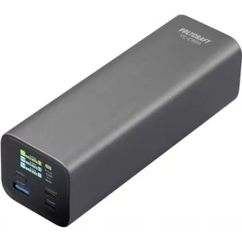 VOLTCRAFT VC-C909 išorinė baterija 27000 mAh USB PD 3.1 Li-Ion juoda-sidabrinė būsenos ekranas (VC-16003645)