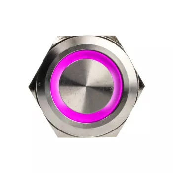 Vandalams atsparus mygtukinis jungiklis DimasTech PD197 25mm Sidabrinėline Ring