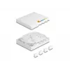 DeLOCK optinio pluošto jungčių dėžutė FTTH, montuojama ant sienos, 4 x SC Simplex LC Duplex, balta