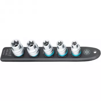 Lizdų rinkinys Hazet 900E-SR/5 — 1/2 colio pavara TORX E12–E20 trumpi lizdai