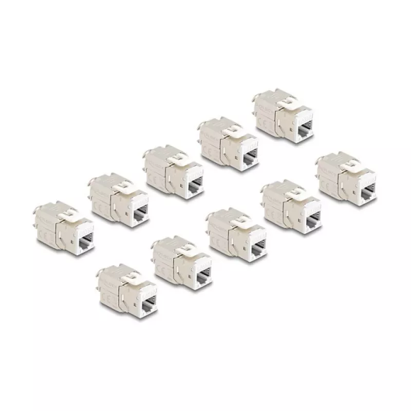 DeLOCK 88119 keystone modulis Plokščias Baltas RJ-45 10 vnt.