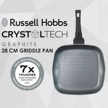 Kepimo plokštė Russell Hobbs RH01861EU7 28 cm Crystaltech – nelimpanti kepimo zona, plokščia kepimo keptuvė