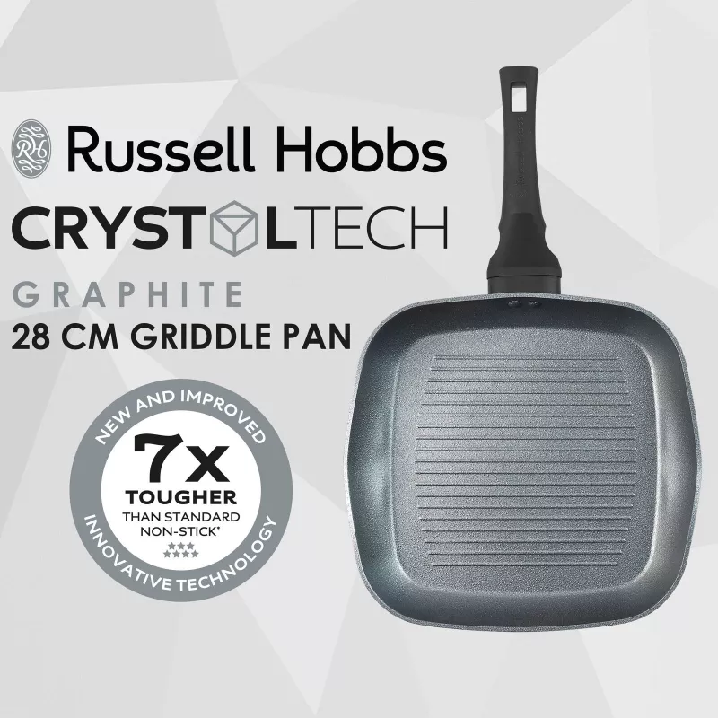 Kepimo plokštė Russell Hobbs RH01861EU7 28 cm Crystaltech – nelimpanti kepimo zona, plokščia kepimo keptuvė