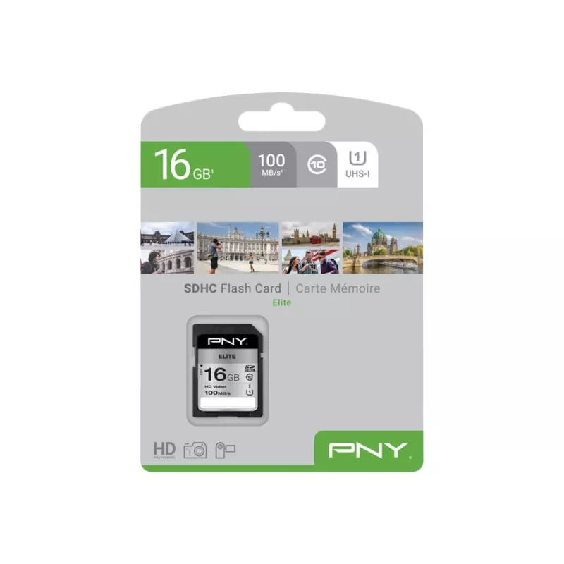 „Flash“ atmintis PNY 16 GB SDHC UHS-I 10 klasė P-SD16GU1100EL-GE