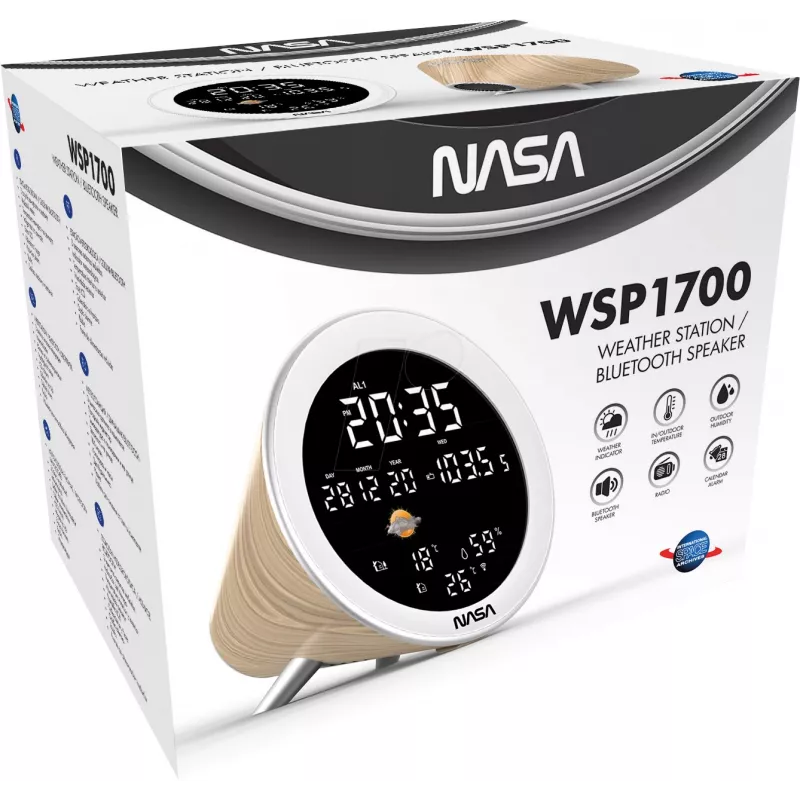 Nasa WSP1700 medinė orų stotelė / garsiakalbis BT laivas
