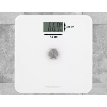Elektroninės asmeninės svarstyklės Profi-Care PC-PW 3112 — 180 kg talpa, 100 g tikslumas, 310×310×44 mm, LCD ekranas
