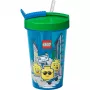 Room Copenhagen LEGO puodelis su šiaudeliu Iconic Boy ryškiai mėlynas (mėlyna/žalia, 500 ml)
