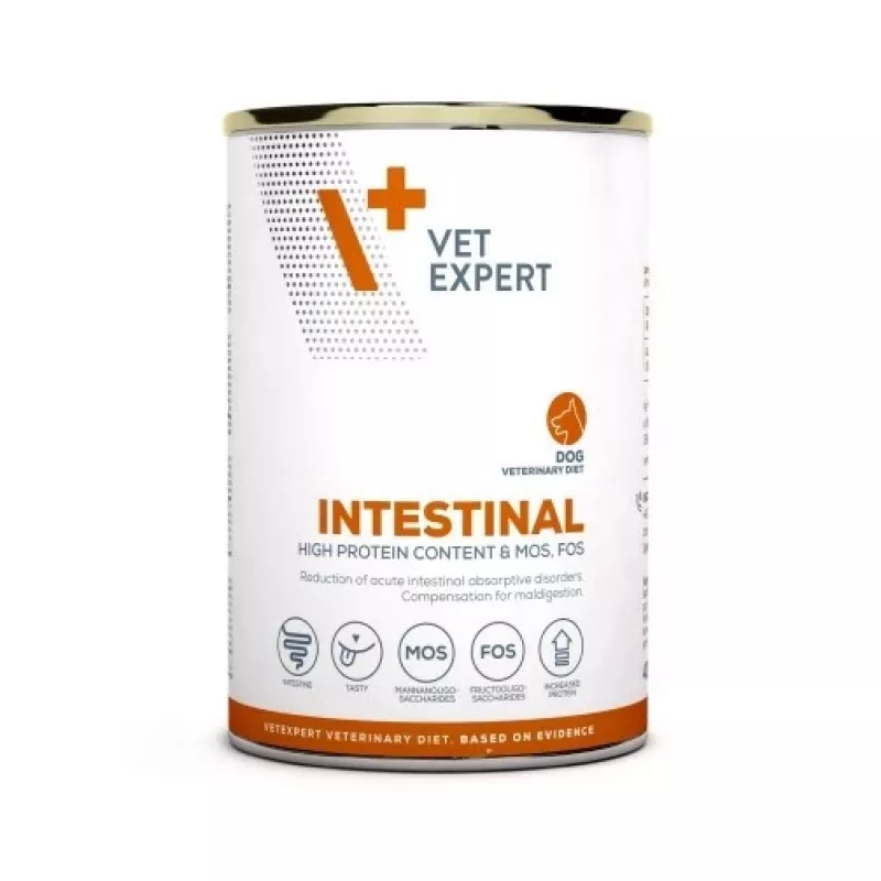 Drėgnas šunų ėdalas VETEXPERT Veterinary Diet Intestinal 400 g, paukštiena, be grūdų, atsigavimui po virškinimo trakto operacijos