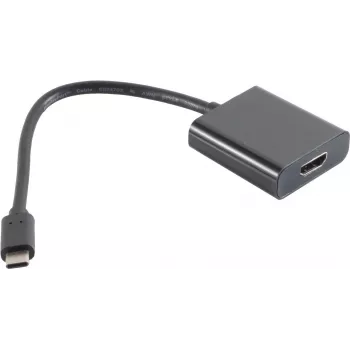 Vaizdo kabelio adapteris S/CONN 14-05001 0,2 m USB Type-C į HDMI Type A, juodas