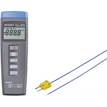 VOLTCRAFT K101 + TP 202 temperatūros matavimo prietaisas -200 iki +1370 °C zondas K tipas
