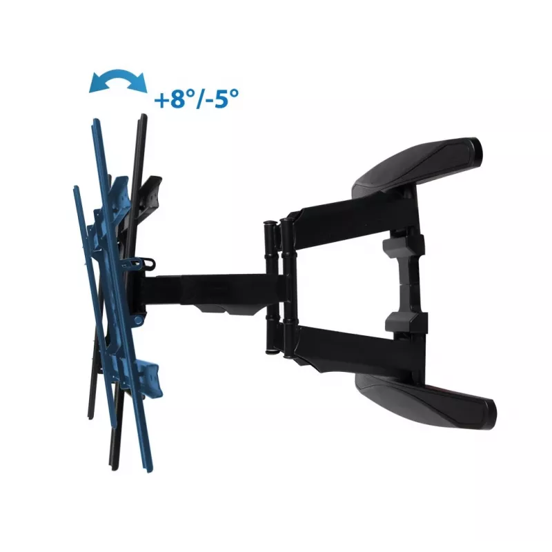Sieninis laikiklis ESPERANZA ERW021, skirtas 40–85 colių plokštiems televizoriams, metalinis, pakreipiamas, 6–50 cm atstumas, 68 kg keliamoji galia, VESA 200x100–600x500 mm